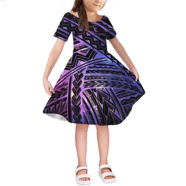 High quality New Polynesian Tribal Samoan Pattern Printed Baby Girls Kids Clothes Short Sleeve Girls' Dresses Factory Price, Customized color
High quality New Polynesian Tribal Samoan Pattern Printed Baby Girls Kids Clothes Short Sleeve Girls' Dresses Factory Price, Customized color
