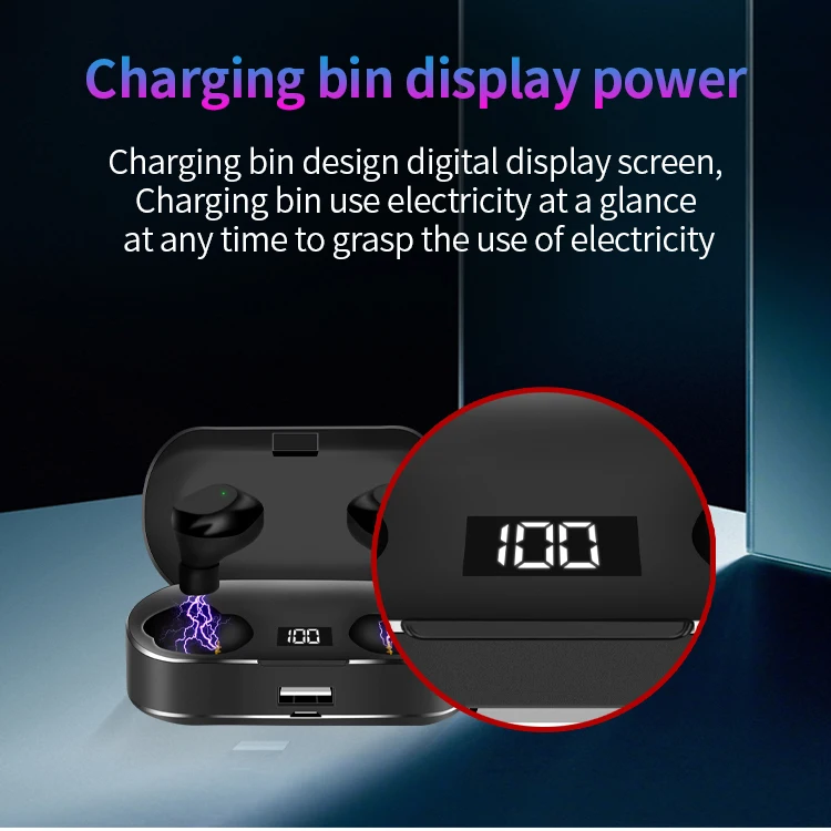 High Quality 3000Mah Lcd Tws Headphones Bluetooths 8D Stereo Hifi Sport Earphones Wireless Music Headset With Charging Pods - ANKUX.COM