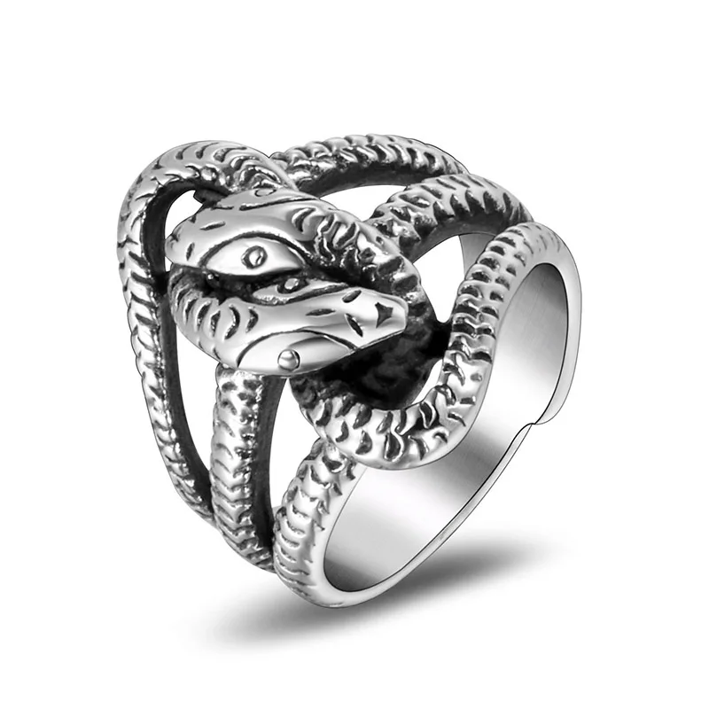 Wholesale And Retail Stainless Steel Antique Silver Men's Hip Hop Punk Gift Party Charm Snake Rings Jewelry
Wholesale And Retail Stainless Steel Antique Silver Men's Hip Hop Punk Gift Party Charm Snake Rings Jewelry