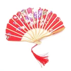 Hands Fan Hand Hands Free Neck Fan Hand Fan Bamboo Cloth Hand Fan