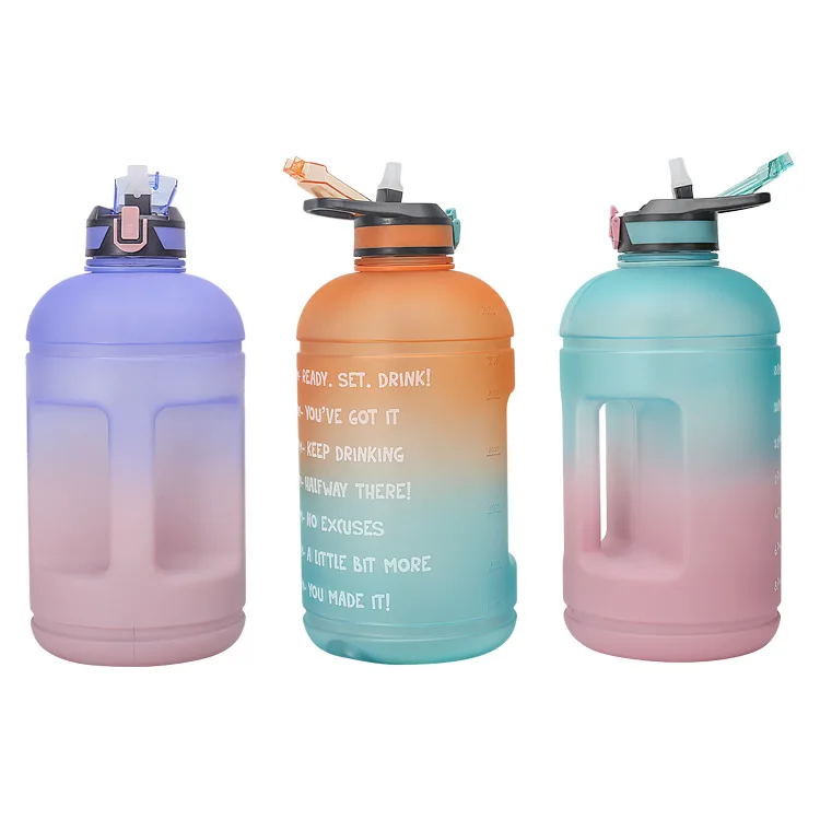 BPA Free Plastic 1 Gallon Motivational Gradient Color Sport Water Bottle With Straw, 3 gradient colors
BPA Free Plastic 1 Gallon Motivational Gradient Color Sport Water Bottle With Straw, 3 gradient colors