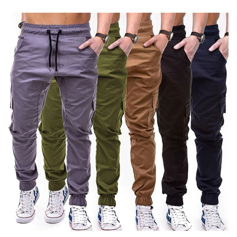 Men's Stretch Cotton Cargo Jogger Pants White Pocket, Khaki/grey/black/navy blue/army green 
Men's Stretch Cotton Cargo Jogger Pants White Pocket, Khaki/grey/black/navy blue/army green