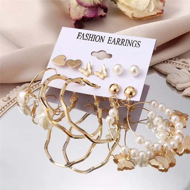 Trendy Pearl Earrings Big Gold Cross Set Earrings Long Tassel Butterfly Dangle Drop Earrings for Women
Trendy Pearl Earrings Big Gold Cross Set Earrings Long Tassel Butterfly Dangle Drop Earrings for Women