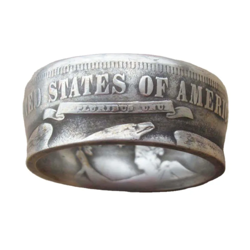 Hot Sale Silver Dollar Coin Ring Europe Fashion Single Product Letter Six-pointed Star Men's Finger Ring For Men's Accessories, As picture
Hot Sale Silver Dollar Coin Ring Europe Fashion Single Product Letter Six-pointed Star Men's Finger Ring For Men's Accessories, As picture