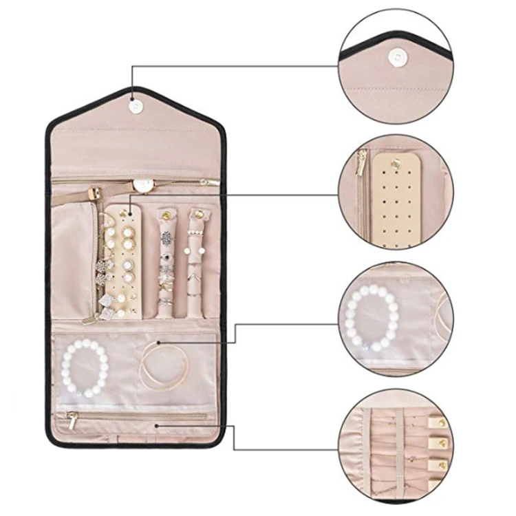 Travel Jewelry Organizer Bag Jewelry Roll Travel Jewelry Cases for Earrings Necklaces Rings Bracelets, Customized
Travel Jewelry Organizer Bag Jewelry Roll Travel Jewelry Cases for Earrings Necklaces Rings Bracelets, Customized