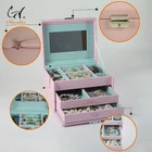 Custom fashion luxury antique jewelry packaging box drawer for portable organizer case