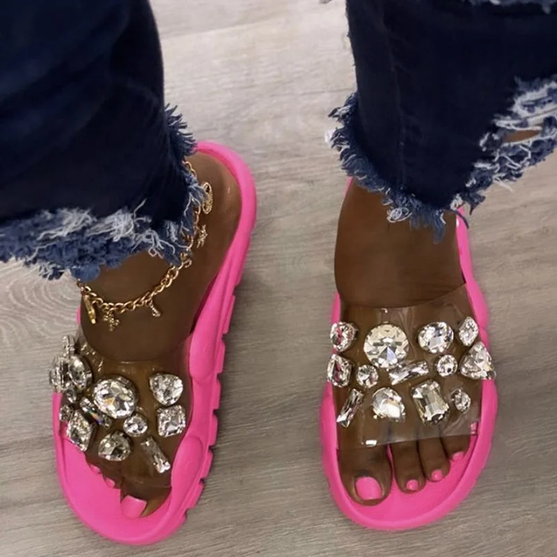 Thick Sole Hot Pink Orange Yellow Neon Wholesale Women New Shoes 2020 Fashion Diamond Clear PVC Plus Size Summer Sandal Slippers
Thick Sole Hot Pink Orange Yellow Neon Wholesale Women New Shoes 2020 Fashion Diamond Clear PVC Plus Size Summer Sandal Slippers