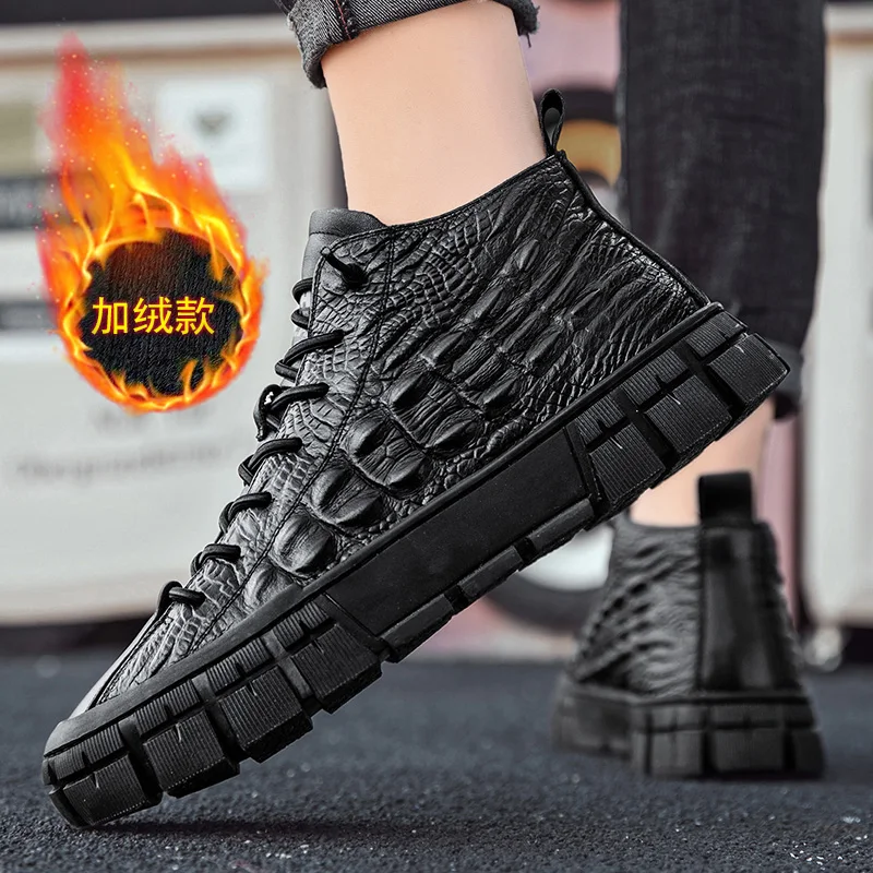 New Sneakers Leather Men Shoes Fashion luxury Breathable Casual Black Shoes Men Zapatillas Hombre men warm high top shoes
New Sneakers Leather Men Shoes Fashion luxury Breathable Casual Black Shoes Men Zapatillas Hombre men warm high top shoes