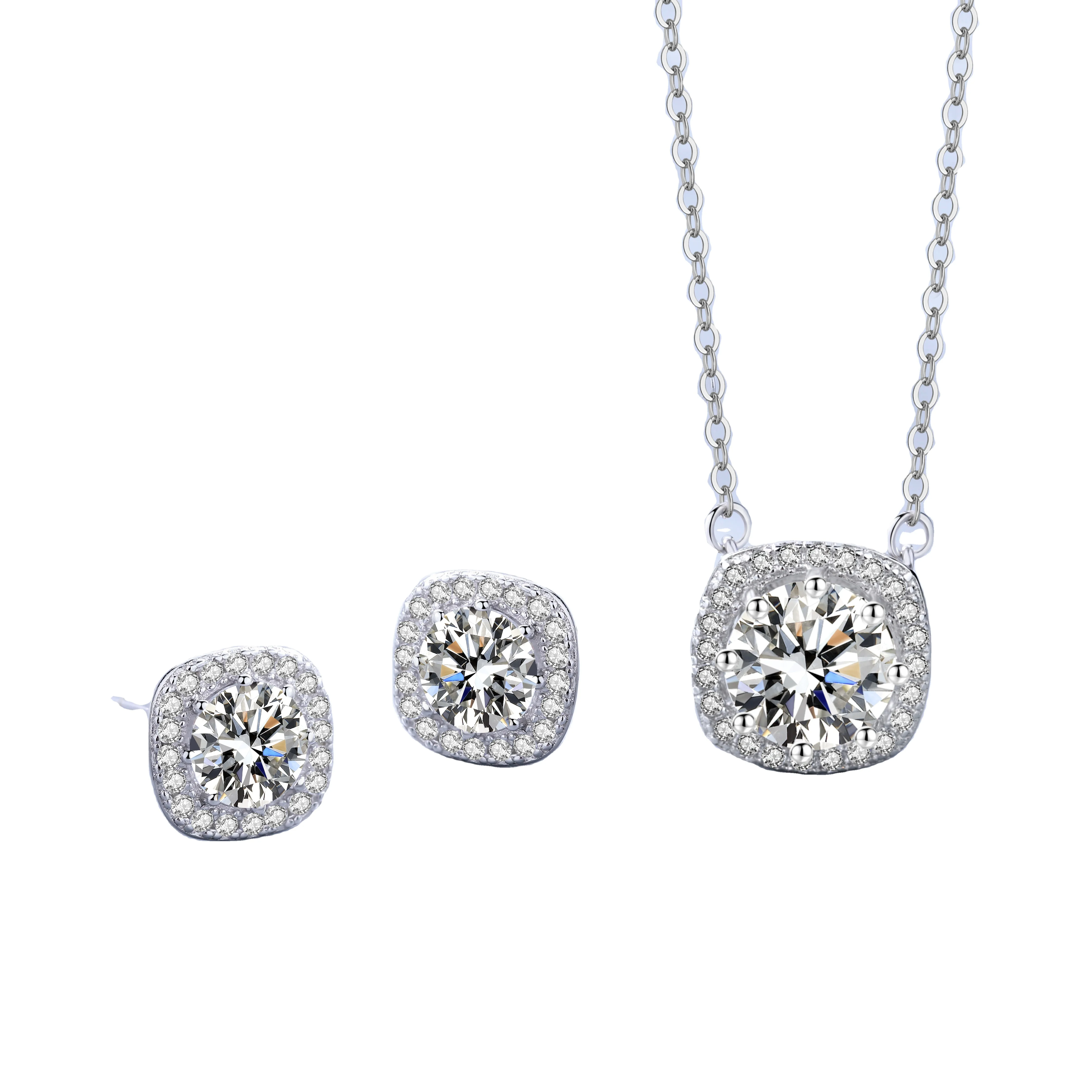 Classic Zircon 925 silver fashion jewelry jewelry sets Square shape Full CZ Stone Brilliant Cut necklace earrings sets for women
Classic Zircon 925 silver fashion jewelry jewelry sets Square shape Full CZ Stone Brilliant Cut necklace earrings sets for women