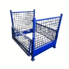 heavy duty folding steel stillage wire mesh pallet cage