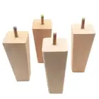 Wholesale Furniture Square Wooden Chair Legs Custom Color Wood Sofa Table Leg