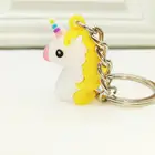 Soft PVC Unicorn Rubber 3D Anime Cute Animal Horse Kids Toy Key Chain