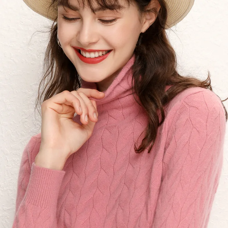 Fashion New Wool Cashmere Sweaters Women Thicken Pullovers Pull Femme High Neck Twist Knitting Warm Tops Plus Size S-XXL Sweater
Fashion New Wool Cashmere Sweaters Women Thicken Pullovers Pull Femme High Neck Twist Knitting Warm Tops Plus Size S-XXL Sweater