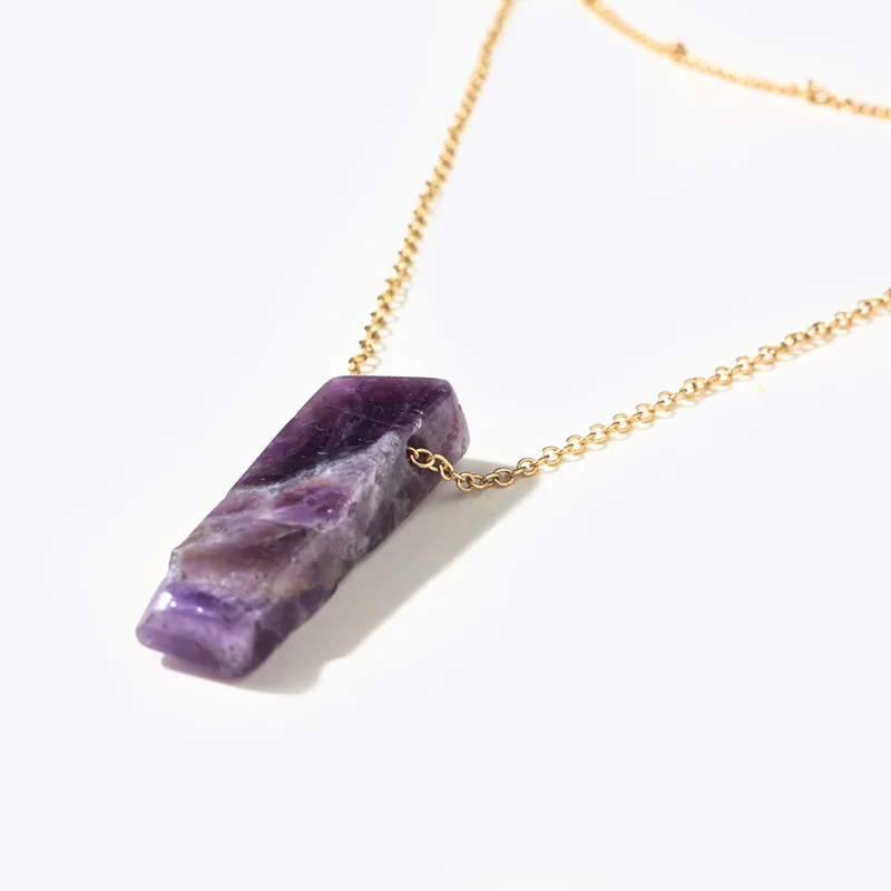 Bohemia ladies fashion double gold plated necklace Natural stone pendant sweater chain necklace
Bohemia ladies fashion double gold plated necklace Natural stone pendant sweater chain necklace