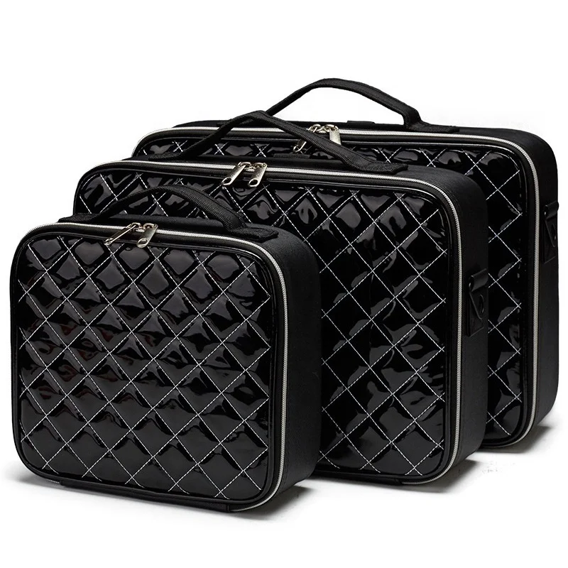 Portable Makeup Train Case for Cosmetics Makeup Brushes PU Leather Adjustable Dividers Rhomboid Makeup Bag Or, Black or customized
Portable Makeup Train Case for Cosmetics Makeup Brushes PU Leather Adjustable Dividers Rhomboid Makeup Bag Or, Black or customized
