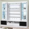 Contemporary Classic design Black white corner wood tv cabinet with showcase