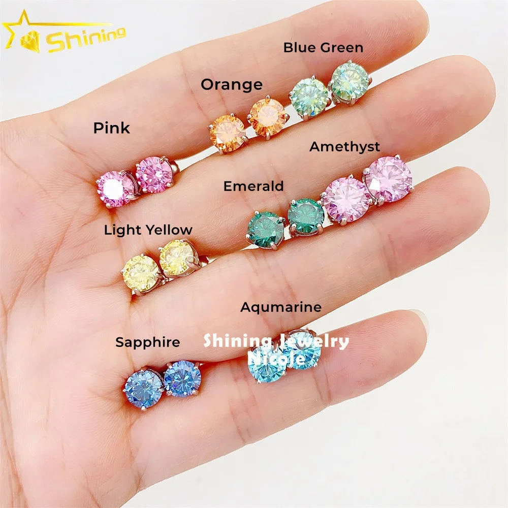 Wholesale Price 925 Sterling Silver Classic 4 Prong Screw Back Jewelry Colorful Pink Blue Yellow Moissanite Stud Earrings
Wholesale Price 925 Sterling Silver Classic 4 Prong Screw Back Jewelry Colorful Pink Blue Yellow Moissanite Stud Earrings