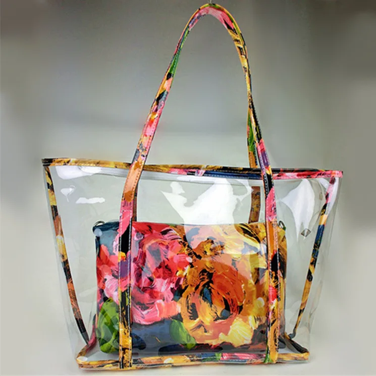 2021 summer new print beach bags plastic transparent shoulder bags Korean edition handbags fashion trend jelly bags, Accept custom made
2021 summer new print beach bags plastic transparent shoulder bags Korean edition handbags fashion trend jelly bags, Accept custom made