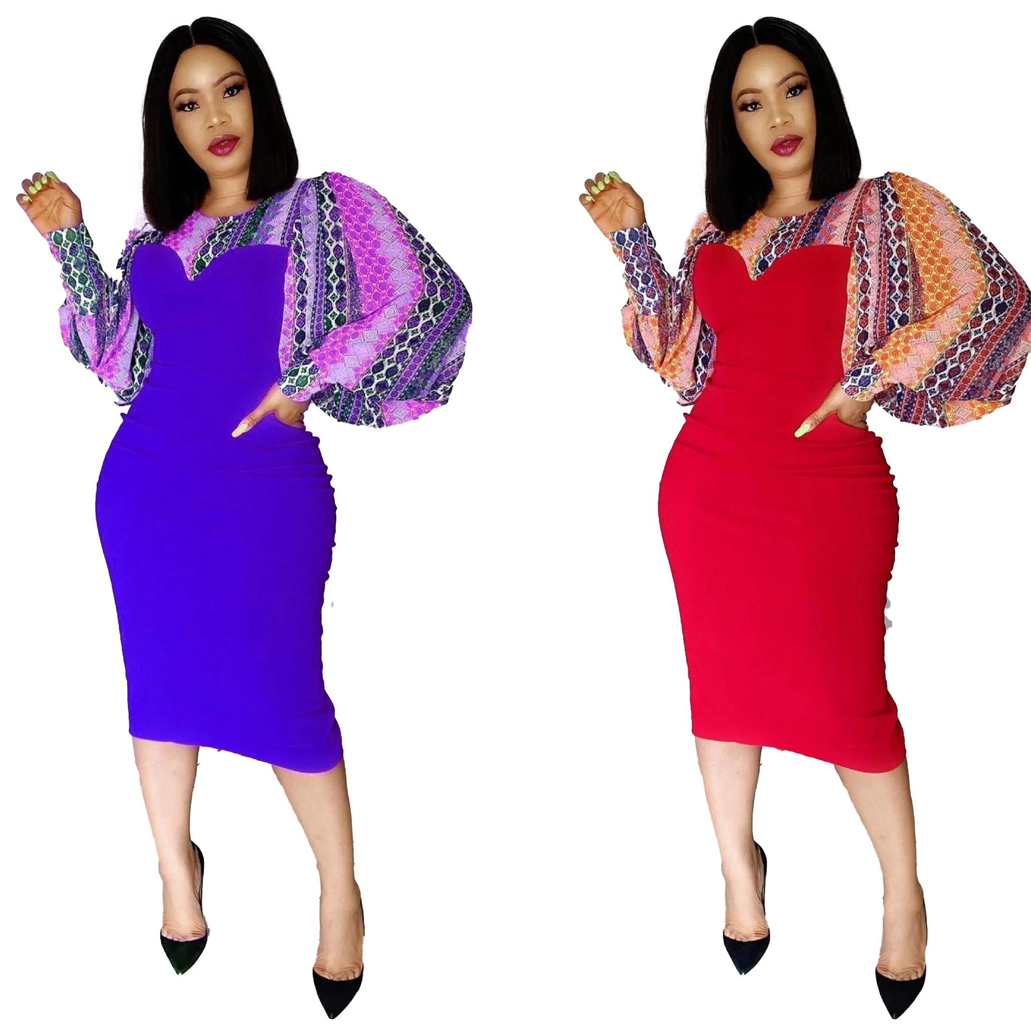 D3036M 2021 new arrival African women's digital printing patchwork bat sleeve temperament OL O-neck high waist elastic dress
D3036M 2021 new arrival African women's digital printing patchwork bat sleeve temperament OL O-neck high waist elastic dress