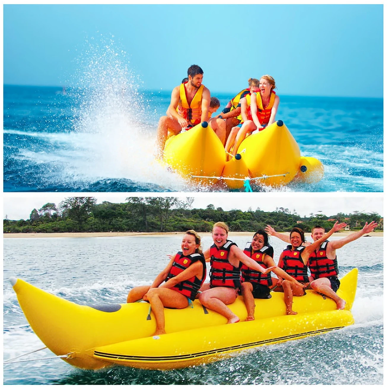 Water Fun Park 10 Seats Towable Double Flying Fish Inflatable Banana Boat