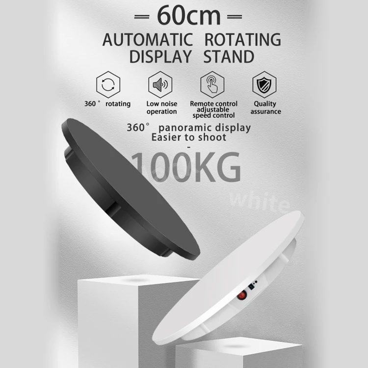 

New Idea Design 60cm Electric Rotating Display Stand 100KG Load Video Shooting Props Turntable for Photography