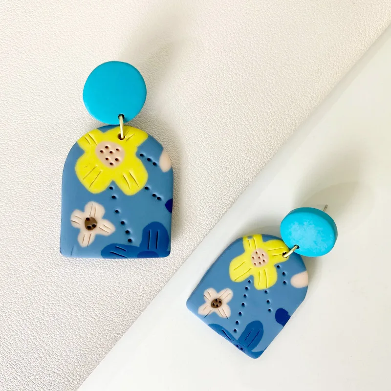 Hot Sale Fashion Colorful Geometric Handmade Dangle Earrings Womens Polymer Clay Flower Earrings
Hot Sale Fashion Colorful Geometric Handmade Dangle Earrings Womens Polymer Clay Flower Earrings