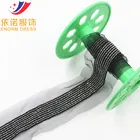 Mesh Bead lace tape ball chain lace trim copper chain lace trim black mesh fabric color trimming for Cloth or shoes