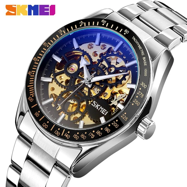 SKMEI 9194 Hollow Mechanical Watch Men Automatic Self-Wind Fashion Gear Design 3Bar Waterproof Stainless Steel Strap Men Watches
SKMEI 9194 Hollow Mechanical Watch Men Automatic Self-Wind Fashion Gear Design 3Bar Waterproof Stainless Steel Strap Men Watches