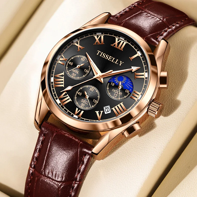TISSELLY 6601 New High Quality Fashion Men's Business Quartz Belt Waterproof Watch For Men Three Eyes Six Hands Luminous Clock, 11-colors
TISSELLY 6601 New High Quality Fashion Men's Business Quartz Belt Waterproof Watch For Men Three Eyes Six Hands Luminous Clock, 11-colors