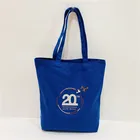 Custom silk printing blue canvas cotton tote bag