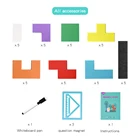 Wooden Tetris Puzzle Brain Teasers Toy Tangram Jigsaw Intelligence Colorful 3D Russian Blocks Game STEM Montessori Gift