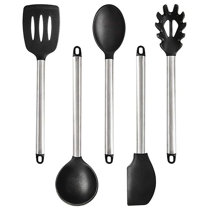 New Arrival 5pcs/set Utensil Set Silicone Kitchen, Wholesale Price Non-stick Heat Resistant Utensil Silicone Kitchen Set
New Arrival 5pcs/set Utensil Set Silicone Kitchen, Wholesale Price Non-stick Heat Resistant Utensil Silicone Kitchen Set