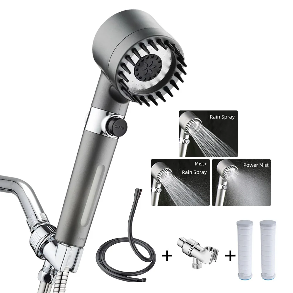 High Pressure 3 Functions Adjustable Spray PP Cartridge Filter Shower Head Massage Brush Rain Shower Head Bathroom Accessories
High Pressure 3 Functions Adjustable Spray PP Cartridge Filter Shower Head Massage Brush Rain Shower Head Bathroom Accessories