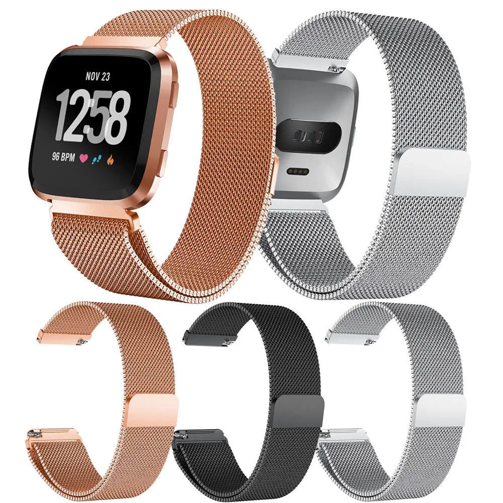 

Fast delivery Milanese Loop Bracelet Stainless Steel Fitbit Versa Band For Fitbit Versa Strap Magnetic fit bit Lite Verse 2
