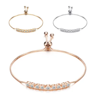 Korean Fashion Jewelry 18k Gold Plated Shiny Crystal Box Chain Bracelet Adjustable Zircon CZ Bracelet For Women Girls
Korean Fashion Jewelry 18k Gold Plated Shiny Crystal Box Chain Bracelet Adjustable Zircon CZ Bracelet For Women Girls