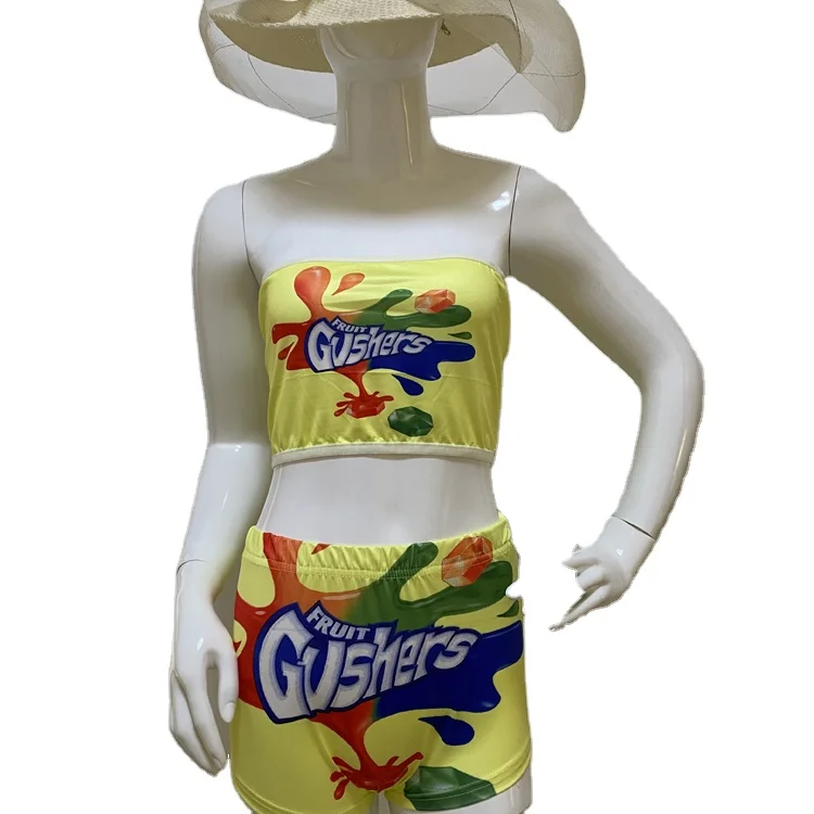 2020 Wholesale Booty Candy Snack Shorts Sets Two Piece Sets with Tops for Women, As show
2020 Wholesale Booty Candy Snack Shorts Sets Two Piece Sets with Tops for Women, As show