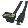 30cm Flat Slim High Speed HDMI Male to DVI 24+1 Male 90 degree Angle Cable
