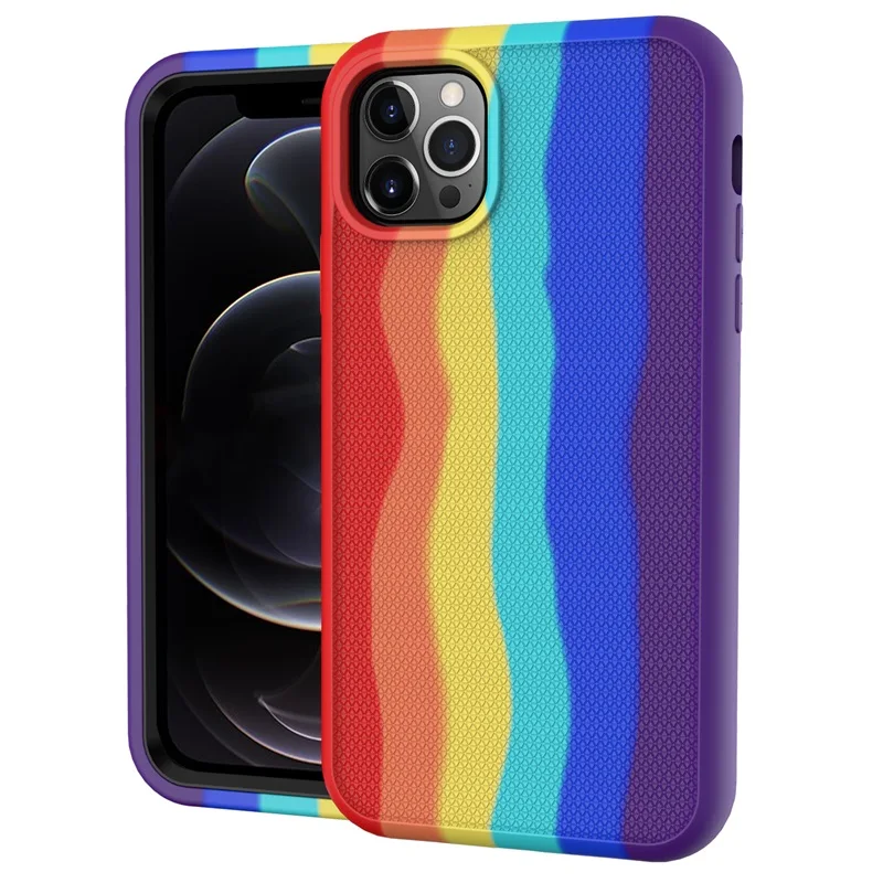 Non Slip Stripes Multi Colors Rainbow Customized Design TPU PC Phone Case For Iphone 12/pro, Multi-color, can be customized
Non Slip Stripes Multi Colors Rainbow Customized Design TPU PC Phone Case For Iphone 12/pro, Multi-color, can be customized