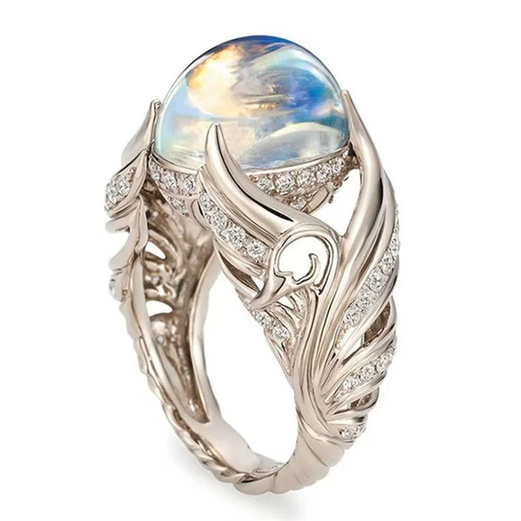 Fashion silver 925 jewelry ring vintage color big round cut ring ladies ring with angel wings moonstone jewelry
Fashion silver 925 jewelry ring vintage color big round cut ring ladies ring with angel wings moonstone jewelry