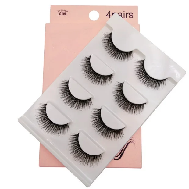 Hot Sale 3d Waterproof Mink Vendor 4 Pairs Faux Eyelashes Private Label Strip Eyelashes With Eyelash Cases, Natural black
Hot Sale 3d Waterproof Mink Vendor 4 Pairs Faux Eyelashes Private Label Strip Eyelashes With Eyelash Cases, Natural black