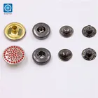 Quickly Shipping Custom Colors Round Silver Brass Engraved Metal Snap Buttons
