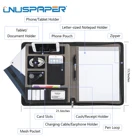Multifunctional Custom Leather Zipper Portfolio Folder
