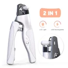 Professional Dog Pet Nail Clipper Cutter Scissors Set Stainless Steel Grooming Clippers with led light