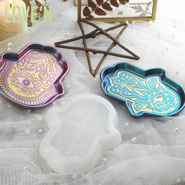 LOVE'N custom LV102F The Hand of Fatima Plate Eye of God tray Resin Mold for DIY girly handmade Decorative Dish Jewelry Storage
LOVE'N custom LV102F The Hand of Fatima Plate Eye of God tray Resin Mold for DIY girly handmade Decorative Dish Jewelry Storage