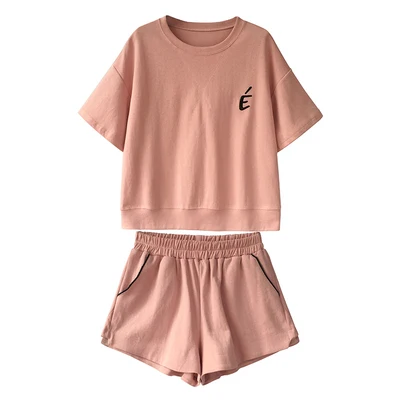 Wholesale and stock adult Suit Girls short sleeve and shorts casual loose two piece embroidery T-shirt
Wholesale and stock adult Suit Girls short sleeve and shorts casual loose two piece embroidery T-shirt