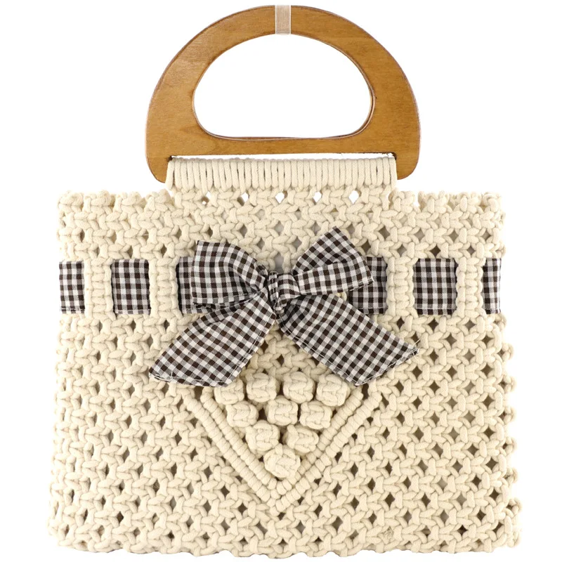 Latest design cute bow handbag handmade crocheted straw woven beach bag, Natural
Latest design cute bow handbag handmade crocheted straw woven beach bag, Natural