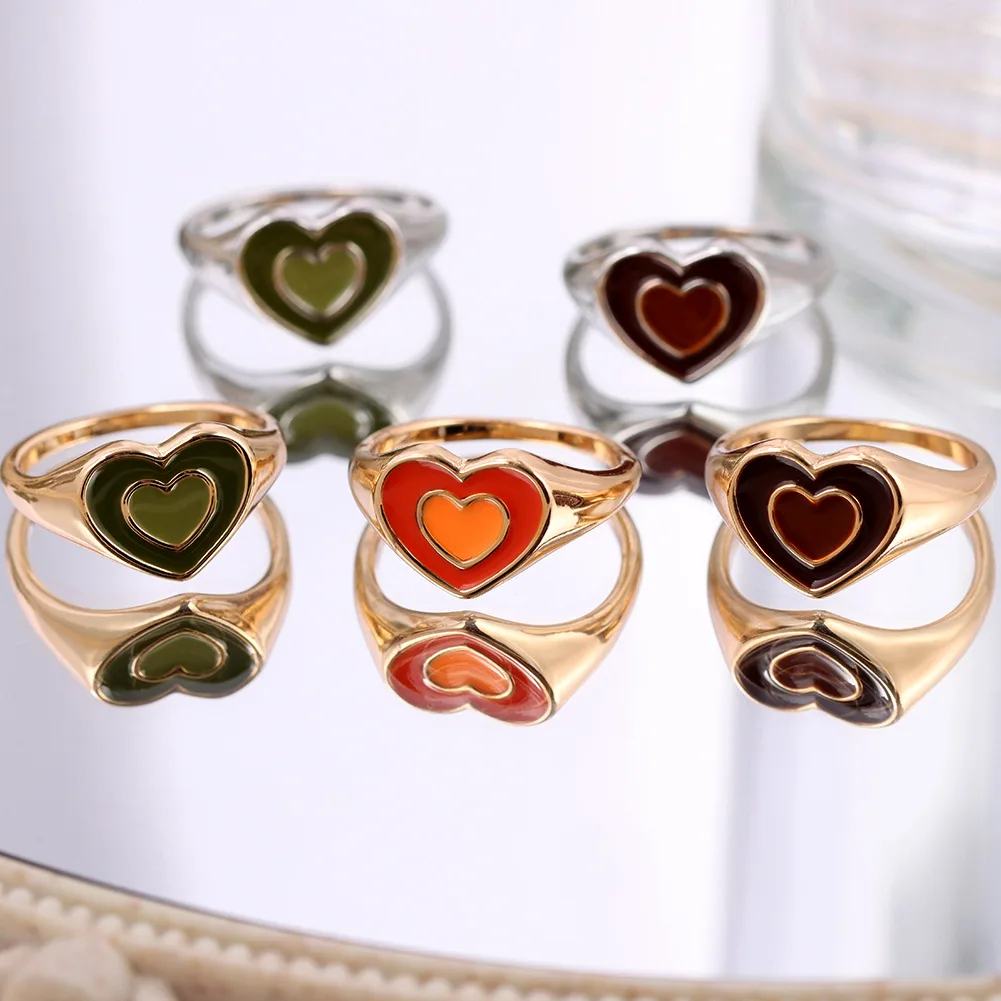 2022 New Fashion Pink Green Color Resin Love Heart Ring Jewelry Stainless Steel Vintage Love Enamel Rings for Women, Gold,silver,rose gold,black
2022 New Fashion Pink Green Color Resin Love Heart Ring Jewelry Stainless Steel Vintage Love Enamel Rings for Women, Gold,silver,rose gold,black