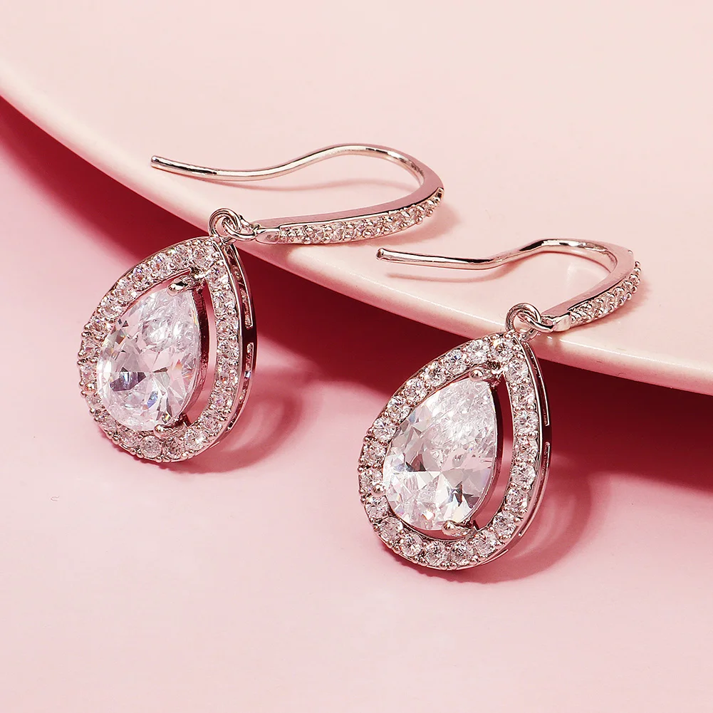 Silver Plated Copper Big Rhinestone Zircon Fashion Hoop Drop Earrings Trend for Women 2021
Silver Plated Copper Big Rhinestone Zircon Fashion Hoop Drop Earrings Trend for Women 2021