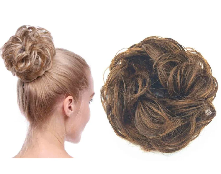 Easy Hair Bun Pieces For Women Updos Wavy Curly Messy Hair