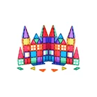 Toys MNTL Educational 100pcs Clear Magnetic Building Tiles Toys Blocks Plastic Construction Set For Kids CPSC CE EN71 ASTM